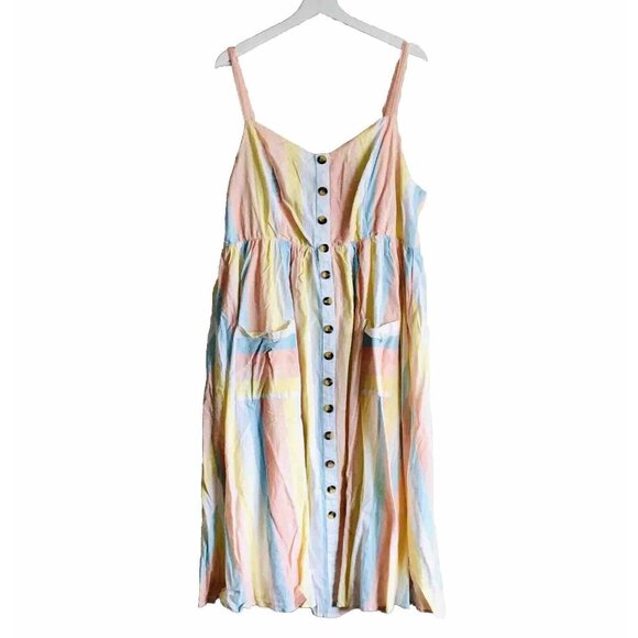 Torrid Midi‎ Linen Button-Front Dress Size 2X/18-20 - Picture 5 of 9